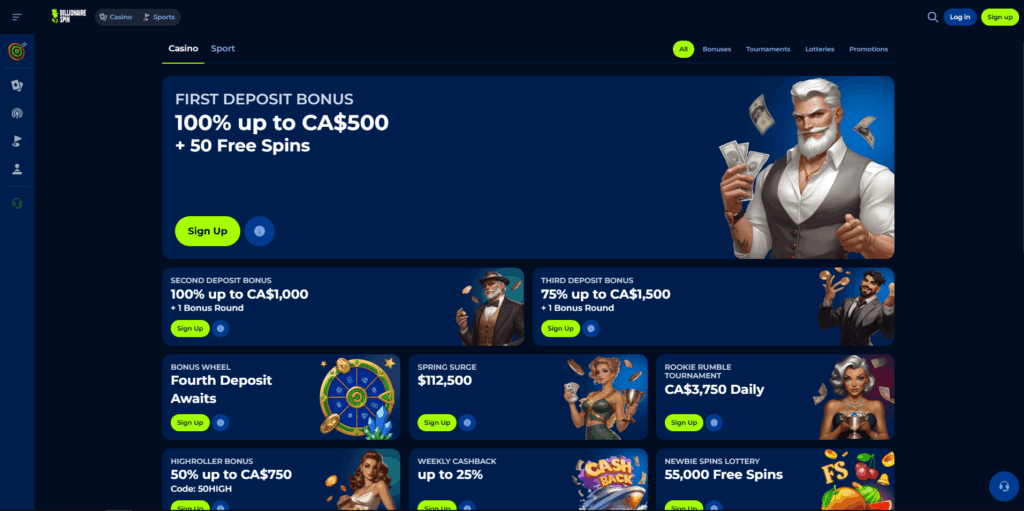 Billionairespin Casino Free Spins