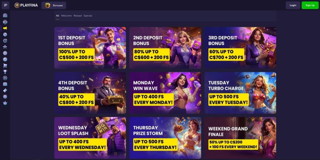 Playfina Casino Free Spins